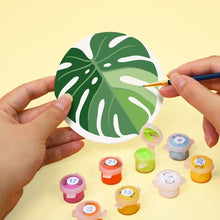 Load image into Gallery viewer, Paint by numbers 4" Coasters (6 pieces) - Green Oasis