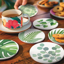 Load image into Gallery viewer, Paint by numbers 4" Coasters (6 pieces) - Green Oasis