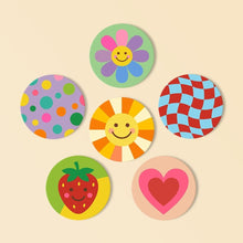 Load image into Gallery viewer, Paint by numbers 4" Coasters (6 pieces) - Happy Pop Icons Figured'Art