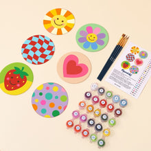 Load image into Gallery viewer, Paint by numbers 4" Coasters (6 pieces) - Happy Pop Icons