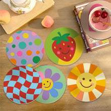 Load image into Gallery viewer, Paint by numbers 4" Coasters (6 pieces) - Happy Pop Icons
