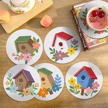 Load image into Gallery viewer, Paint by numbers 4" Coasters (6 pieces) - Birdhouse Village