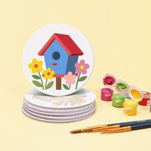 Load image into Gallery viewer, Paint by numbers 4" Coasters (6 pieces) - Birdhouse Village