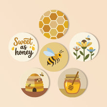 Load image into Gallery viewer, Paint by numbers 4" Coasters (6 pieces) - Honeybee Garden Figured'Art
