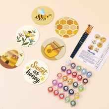 Load image into Gallery viewer, Paint by numbers 4" Coasters (6 pieces) - Honeybee Garden