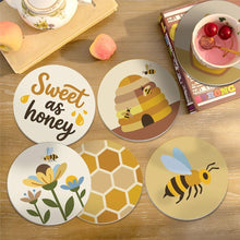 Load image into Gallery viewer, Paint by numbers 4" Coasters (6 pieces) - Honeybee Garden