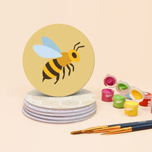 Load image into Gallery viewer, Paint by numbers 4" Coasters (6 pieces) - Honeybee Garden