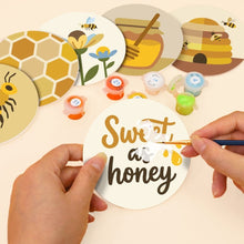 Load image into Gallery viewer, Paint by numbers 4" Coasters (6 pieces) - Honeybee Garden