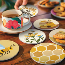 Load image into Gallery viewer, Paint by numbers 4" Coasters (6 pieces) - Honeybee Garden