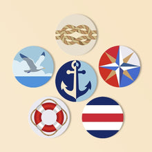 Load image into Gallery viewer, Paint by numbers 4" Coasters (6 pieces) - Sailing Spirit Figured'Art