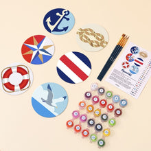 Load image into Gallery viewer, Paint by numbers 4" Coasters (6 pieces) - Sailing Spirit