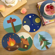 Load image into Gallery viewer, Paint by numbers 4" Coasters (6 pieces) - Camping Nights