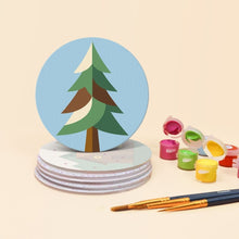 Load image into Gallery viewer, Paint by numbers 4" Coasters (6 pieces) - Camping Nights