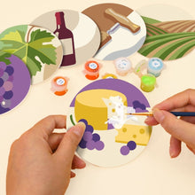 Load image into Gallery viewer, Paint by numbers 4" Coasters (6 pieces) - Wine Lover