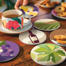 Load image into Gallery viewer, Paint by numbers 4" Coasters (6 pieces) - Wine Lover