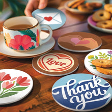 Load image into Gallery viewer, Paint by numbers 4" Coasters (6 pieces) - Messages of Love