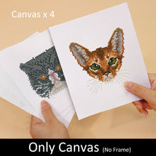 Load image into Gallery viewer, Mini Diamond Painting 6&quot;x8&quot; (4 pieces) - Feline Friends