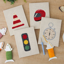 Load image into Gallery viewer, Punch Needle Kits (4 pieces) with frames - Street Icons 1
