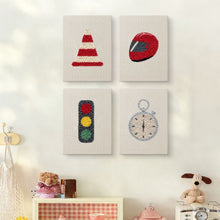 Load image into Gallery viewer, Punch Needle Kits (4 pieces) with frames - Street Icons 1