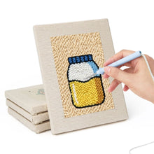 Load image into Gallery viewer, Punch Needle Kits (4 pieces) with frames - Snack Time 1