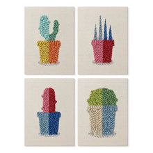 Load image into Gallery viewer, Punch Needle Kits (4 pieces) with frames - Colorful Plants Figured'Art