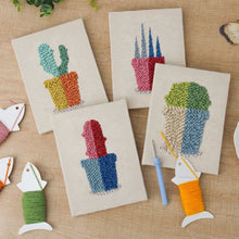 Load image into Gallery viewer, Punch Needle Kits (4 pieces) with frames - Colorful Plants