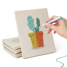 Load image into Gallery viewer, Punch Needle Kits (4 pieces) with frames - Colorful Plants