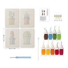 Load image into Gallery viewer, Punch Needle Kits (4 pieces) with frames - Colorful Plants