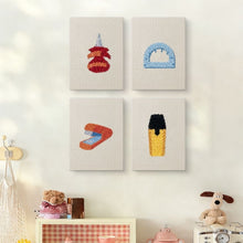 Load image into Gallery viewer, Punch Needle Kits (4 pieces) with frames - Cute Stationery 1