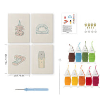Load image into Gallery viewer, Punch Needle Kits (4 pieces) with frames - Cute Stationery 1