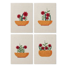 Load image into Gallery viewer, Punch Needle Kits (4 pieces) with frames - Floral Basket Figured'Art
