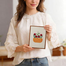Load image into Gallery viewer, Punch Needle Kits (4 pieces) with frames - Floral Basket