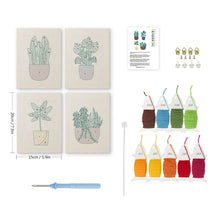 Load image into Gallery viewer, Punch Needle Kits (4 pieces) with frames - Sunny Plant Vibes