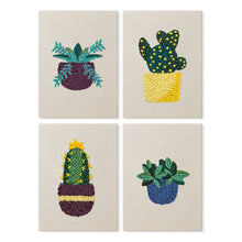 Load image into Gallery viewer, Punch Needle Kits (4 pieces) with frames - Modern Plant Pots Figured'Art