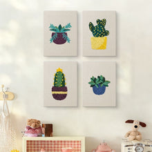Load image into Gallery viewer, Punch Needle Kits (4 pieces) with frames - Modern Plant Pots