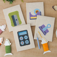 Load image into Gallery viewer, Punch Needle Kits (4 pieces) with frames - Cute Stationery 2