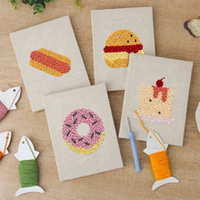 Load image into Gallery viewer, Punch Needle Kits (4 pieces) with frames - Yummy Bites