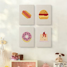 Load image into Gallery viewer, Punch Needle Kits (4 pieces) with frames - Yummy Bites