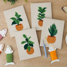 Load image into Gallery viewer, Punch Needle Kits (4 pieces) with frames - Urban Jungle 1