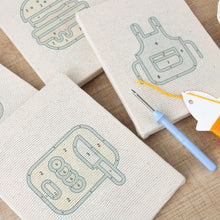 Load image into Gallery viewer, Punch Needle Kits (4 pieces) with frames - Kitchen &amp; Snacks Set