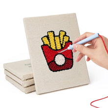 Load image into Gallery viewer, Punch Needle Kits (4 pieces) with frames - Kitchen &amp; Snacks Set