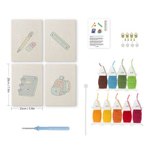 Load image into Gallery viewer, Punch Needle Kits (4 pieces) with frames - Academic Mood