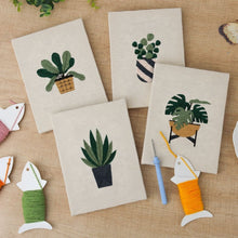 Load image into Gallery viewer, Punch Needle Kits (4 pieces) with frames - Plant Lover Set 1