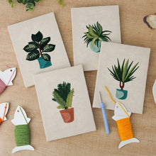 Load image into Gallery viewer, Punch Needle Kits (4 pieces) with frames - Plant Lover Set 2