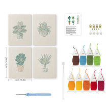 Load image into Gallery viewer, Punch Needle Kits (4 pieces) with frames - Plant Lover Set 2