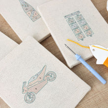 Load image into Gallery viewer, Punch Needle Kits (4 pieces) with frames - Street Icons 3