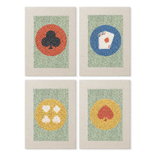 Load image into Gallery viewer, Punch Needle Kits (4 pieces) with frames - Playing Cards Figured'Art