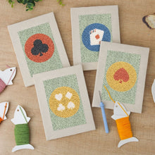 Load image into Gallery viewer, Punch Needle Kits (4 pieces) with frames - Playing Cards