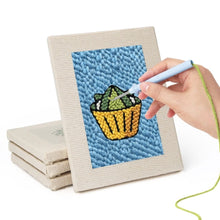 Load image into Gallery viewer, Punch Needle Kits (4 pieces) with frames - Snack Time 2