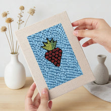 Load image into Gallery viewer, Punch Needle Kits (4 pieces) with frames - Snack Time 2